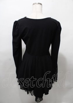 画像2: PUNK RAVE / Asymmetric Pointed Hem Flare Sleeves Gothic Dress M-L 黒 Y-25-07-25-100-PU-OP-SZ-ZY