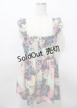 画像1: IRON FIST / スカル&ボタニカルワンピース S グリーン系 Y-25-07-25-104-PU-OP-SZ-ZY