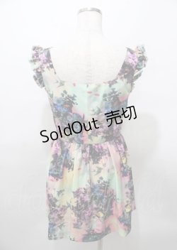 画像2: IRON FIST / スカル&ボタニカルワンピース S グリーン系 Y-25-07-25-104-PU-OP-SZ-ZY