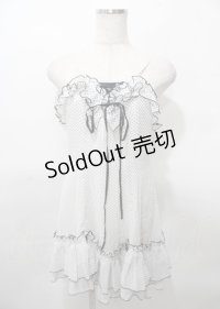 EXCENTRIQUE / シフォン水玉ワンピース  白 Y-25-07-25-105-EL-OP-SZ-ZY