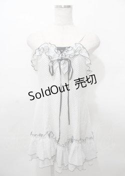 画像1: EXCENTRIQUE / シフォン水玉ワンピース  白 Y-25-07-25-105-EL-OP-SZ-ZY