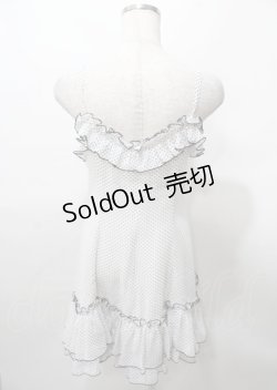 画像2: EXCENTRIQUE / シフォン水玉ワンピース  白 Y-25-07-25-105-EL-OP-SZ-ZY