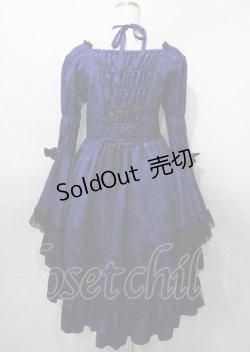 画像2: ATELIER PIERROT / フィッシュテールジャガードドレス  ブルー Y-25-07-25-108-EL-OP-SZ-ZY