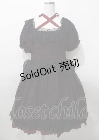 Vallee lys / Mellow Melody Dress  黒×赤 Y-25-07-25-110-GO-OP-SZ-ZY