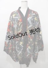 Ozz oneste / リバーシブル着物羽織  黒 Y-25-07-25-111-OO-JA-SZ-ZY