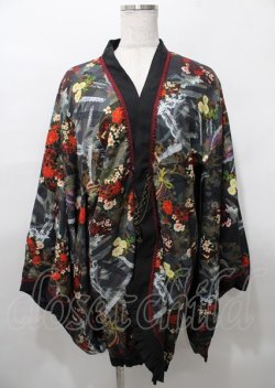 画像1: Ozz oneste / リバーシブル着物羽織  黒 Y-25-07-25-111-OO-JA-SZ-ZY