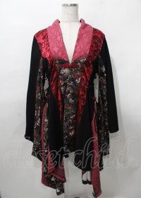 Qutie Frash / 着物ロングカーディガン 赤 Y-25-07-25-113-QU-TO-SZ-ZS