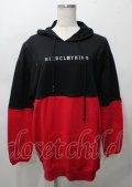 NieR Clothing / 肩ZIPデザインパーカー  黒ｘ赤 Y-25-07-25-015-PU-TO-0-ZY