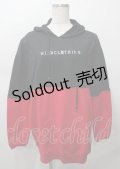 NieR Clothing / 肩ZIPデザインパーカー  黒ｘ赤 Y-25-07-25-015-PU-TO-0-ZY