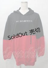 NieR Clothing / 肩ZIPデザインパーカー  黒ｘ赤 Y-25-07-25-015-PU-TO-0-ZY