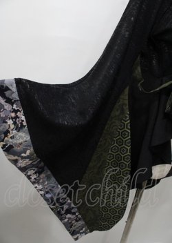 画像4: Qutie Frash / 着物ロングカーデ  黒×緑 Y-25-07-25-115-QU-JA-SZ-ZY