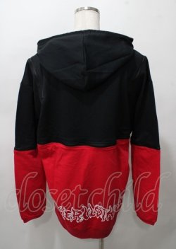 画像2: NieR Clothing / 肩ZIPデザインパーカー  黒ｘ赤 Y-25-07-25-015-PU-TO-0-ZY