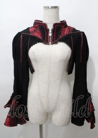 Ozz oneste / Precious Rose ショートジャケット  黒×赤 Y-25-07-25-118-OO-TO-SZ-ZY