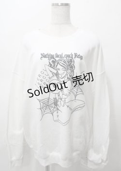 画像1: NieR Clothing / プリントスウェット  白 Y-25-07-25-016-PU-TO-AS-ZY