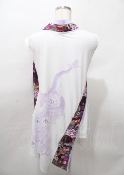 画像2: Qutie Frash / 着物インナーチュニック  白×パープル Y-25-07-25-120-QU-TO-SZ-ZY