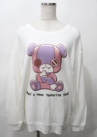 NieR Clothing / ちゃむちゃむスウェット  白 Y-25-07-25-020-PU-BL-AS-ZY