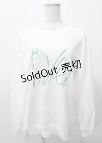 NieR Clothing / プリントトレーナー  白 Y-25-07-25-024-PU-TO-0-ZY