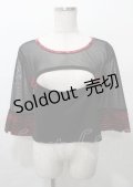 Qutie Frash / チャイナメッシュカットソー  黒×赤 Y-25-07-25-036-QU-TO-SZ-ZY