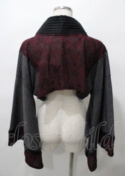 画像2: Qutie Frash / 着物ショートカーデ  ワイン×グレー Y-25-07-25-038-QU-TO-SZ-ZY