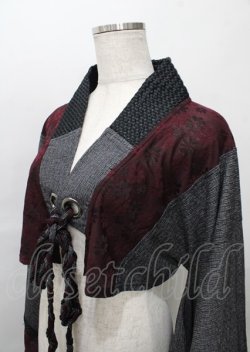 画像3: Qutie Frash / 着物ショートカーデ  ワイン×グレー Y-25-07-25-038-QU-TO-SZ-ZY