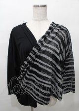 ALGONQUINS / ボーダー切替ボレロ  黒×グレー Y-25-07-25-040-AL-TO-SZ-ZY