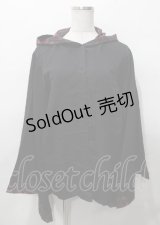 NieR Clothing / フード付き着物風袖ブロッキングシャツ【RED ROSE】  黒×赤 Y-25-07-25-041-PU-BL-SZ-ZY