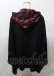 画像2: NieR Clothing / フード付き着物風袖ブロッキングシャツ【RED ROSE】  黒×赤 Y-25-07-25-041-PU-BL-SZ-ZY (2)