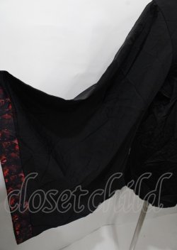 画像3: NieR Clothing / フード付き着物風袖ブロッキングシャツ【RED ROSE】  黒×赤 Y-25-07-25-041-PU-BL-SZ-ZY