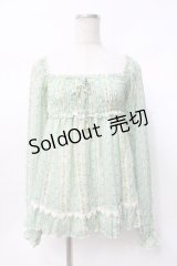 LIZ LISA / 花柄シフォンオフショルトップス 0 ミント Y-25-07-27-005-LO-TO-SZ-ZY