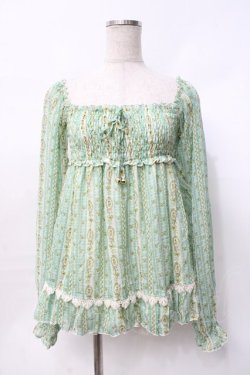画像1: LIZ LISA / 花柄シフォンオフショルトップス 0 ミント Y-25-07-27-005-LO-TO-SZ-ZY