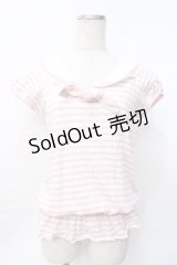 LIZ LISA / セーラー衿ボーダートップス 0 ピンク Y-25-07-27-007-LO-TO-SZ-ZY