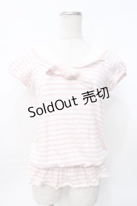 LIZ LISA / セーラー衿ボーダートップス 0 ピンク Y-25-07-27-007-LO-TO-SZ-ZY