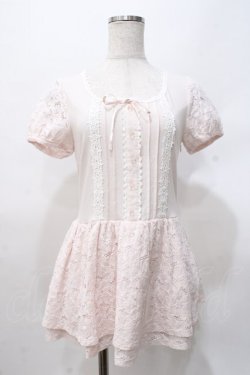 画像1: LIZ LISA / レース切り替えカットチュニック 0 ピンク Y-25-07-27-013-LO-TO-SZ-ZY
