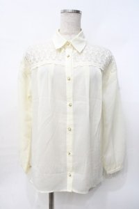 LIZ LISA / レース切替ブラウス  生成り Y-25-07-27-002-LO-BL-SZ-ZY