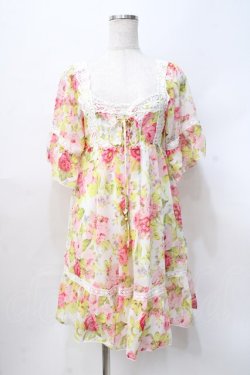 画像1: LIZ LISA / 花柄シフォンチュニック 0 オフ白 Y-25-07-27-014-LO-TO-SZ-ZY