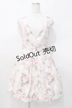 画像1: Lizmelo / チェック×バラ柄スカラップジャンスカ S ピンク Y-25-07-27-025-LO-OP-SZ-ZI