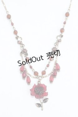 画像1: axes femme / ローズモチーフネックレス  レッド Y-25-07-29-004-AX-AC-SZ-ZY