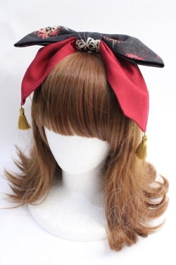 画像1: Royal Princess Alice / 白狐彼岸花カチューシャ  黒 Y-25-07-29-034-LO-AC-SZ-ZY