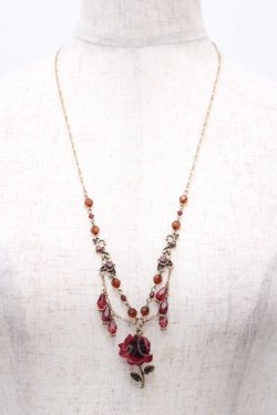 画像2: axes femme / ローズモチーフネックレス  レッド Y-25-07-29-004-AX-AC-SZ-ZY