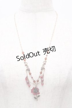 画像2: axes femme / ローズモチーフネックレス  レッド Y-25-07-29-004-AX-AC-SZ-ZY