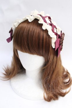 画像1: Amavel / うさいちごの和菓子ヘッドドレス  ボルドー Y-25-07-29-036-CA-AC-SZ-ZY