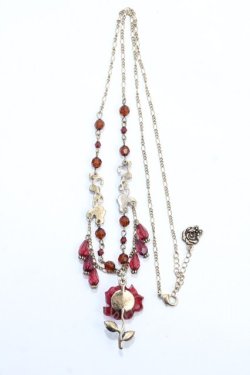 画像3: axes femme / ローズモチーフネックレス  レッド Y-25-07-29-004-AX-AC-SZ-ZY