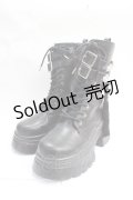 axes femme POETIQUE / チャイナ釦タンクソールブーツ L 黒 Y-25-07-29-038-AX-SH-SZ-ZY