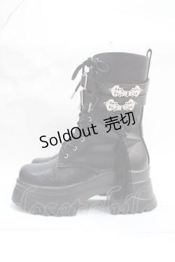画像2: axes femme POETIQUE / チャイナ釦タンクソールブーツ L 黒 Y-25-07-29-038-AX-SH-SZ-ZY