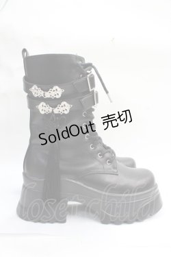 画像4: axes femme POETIQUE / チャイナ釦タンクソールブーツ L 黒 Y-25-07-29-038-AX-SH-SZ-ZY