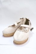axes femme / クロスベルトウエッジパンプス L ベージュ Y-25-07-29-039-AX-SH-SZ-ZY