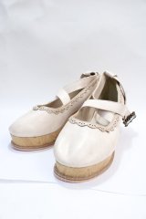 axes femme / クロスベルトウエッジパンプス L ベージュ Y-25-07-29-039-AX-SH-SZ-ZY
