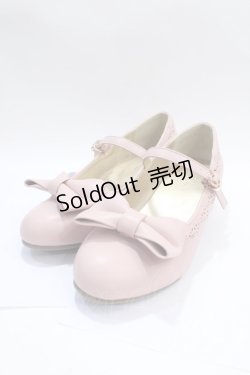 画像1: axes femme kawaii / ローヒールリボンパンプス L ピンク Y-25-07-29-040-AX-SH-SZ-ZY