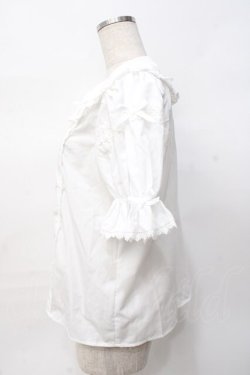 画像2: Chalmiere / トーションレース丸襟半袖ブラウス M 白 Y-25-07-29-042-LO-BL-SZ-ZY