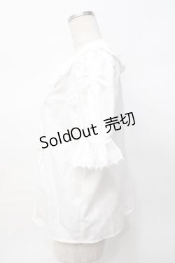 画像2: Chalmiere / トーションレース丸襟半袖ブラウス M 白 Y-25-07-29-042-LO-BL-SZ-ZY